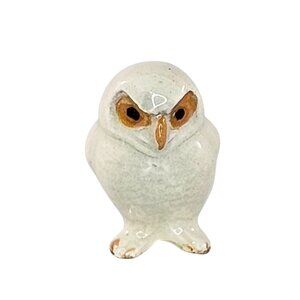 Hagen Renaker Baby Snowy Owl Miniature Figurine Orange Eye Variation